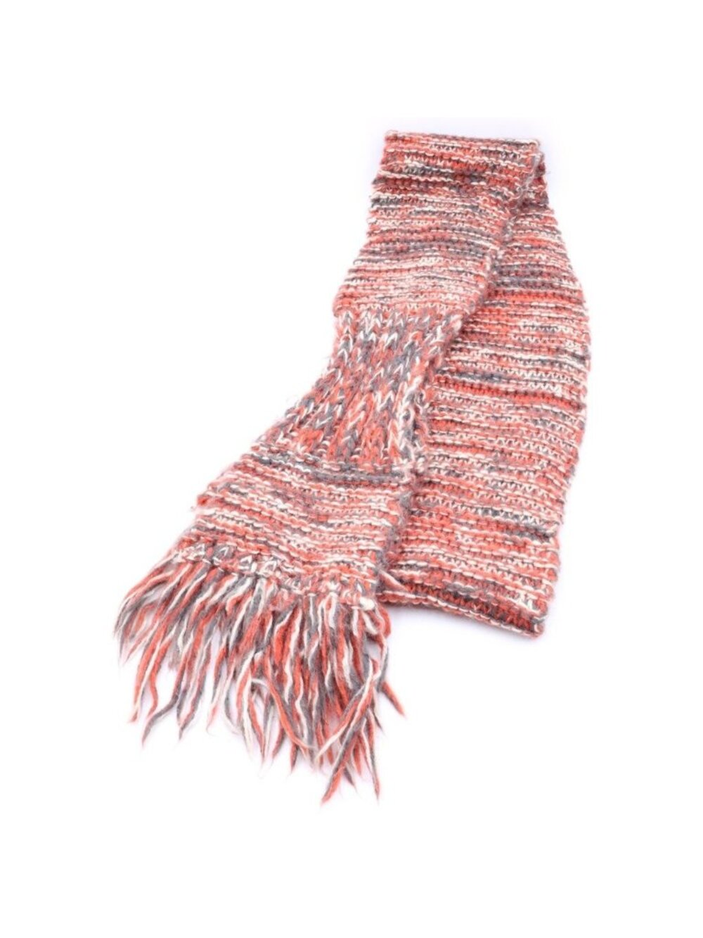 Dior Homme Mohair Fringe Long Scarf Red